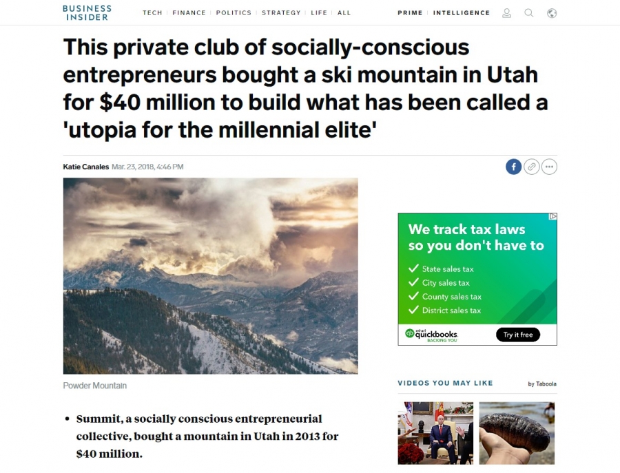 Business Insider - This private club of socially-conscious entrepreneurs bought a ski mountain in Utah